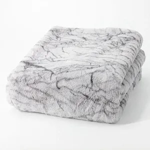 Printed Luxury Super Soft Rabbit Fur Blanket