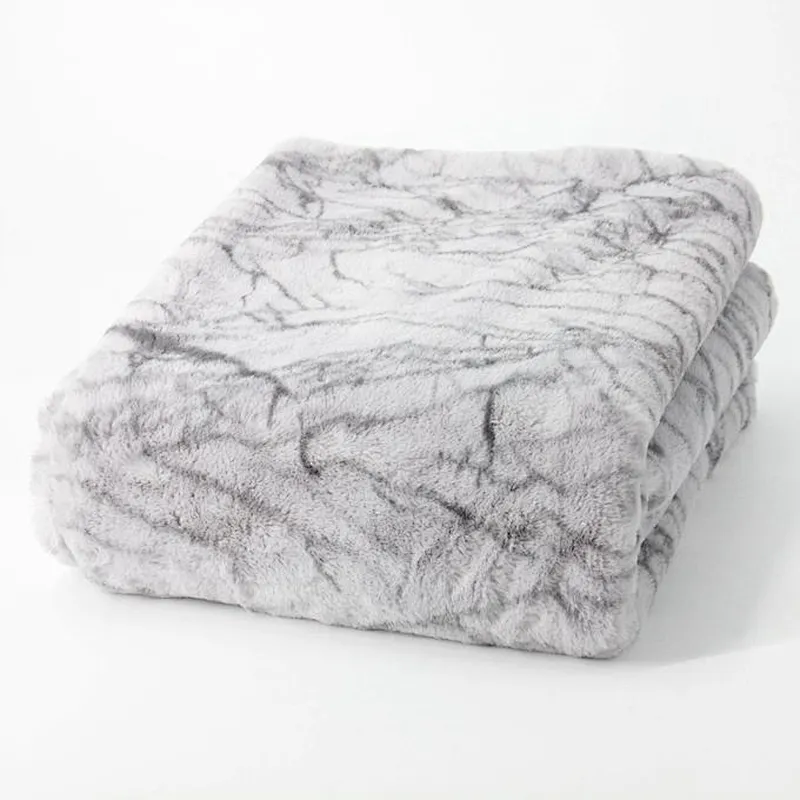 Printed Luxury Super Soft Rabbit Fur Blanket
