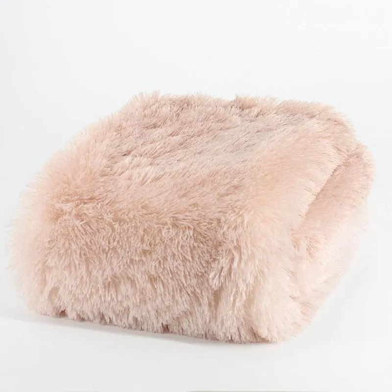 100% Polyester Ombre Shaggy Fur Throw