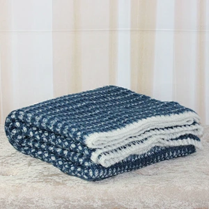 100% Acrylic Light Weighted Mohair Knitted Throw