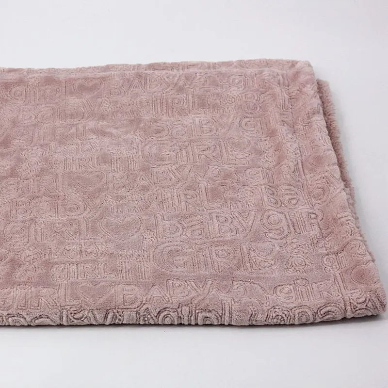 100% Polyester Super Soft Embossed Flannel Fleece For Baby Blanket