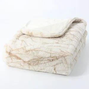 Printed Luxury Super Soft Rabbit Fur Blanket