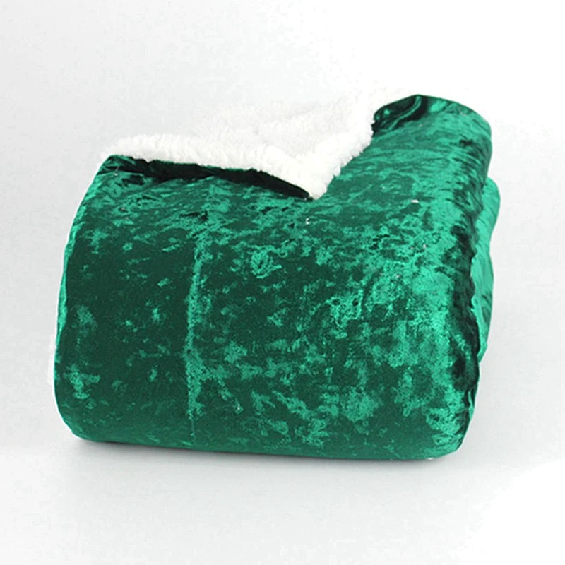 100% Polyester Double Layer Luxury Shiny Velvet Sherpa Blanket
