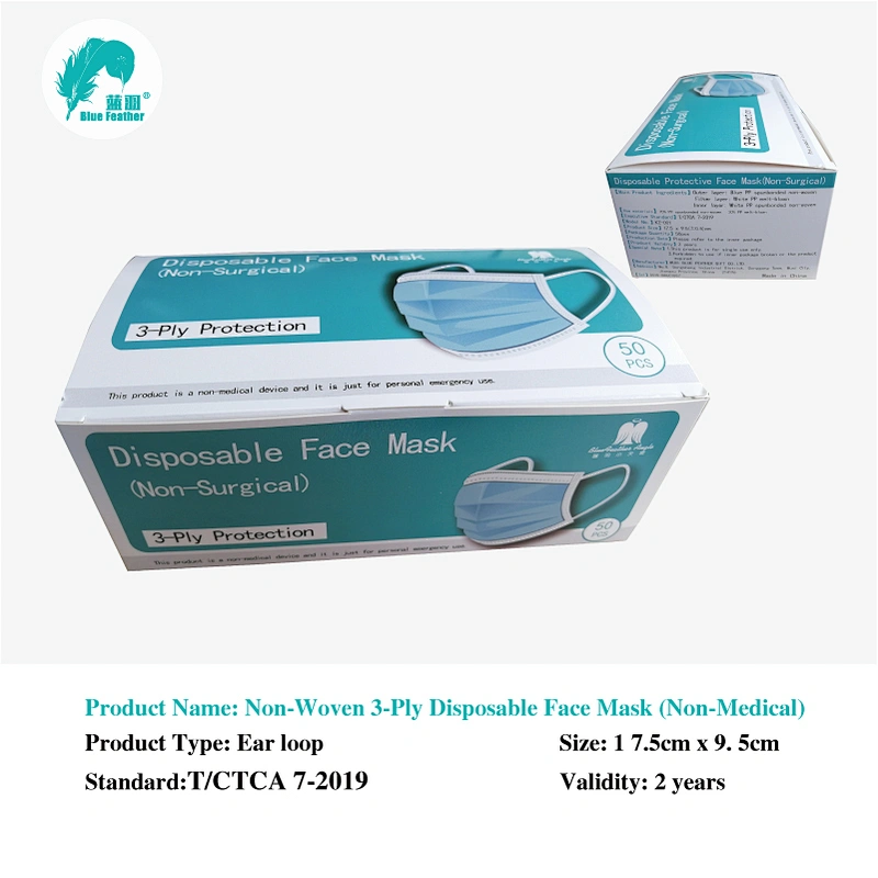 Non-Woven 3-Ply Disposable Protective Mask