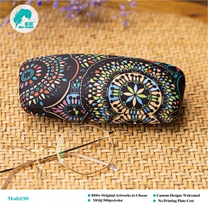New butterfly color theme printing pu hard shell glasses case