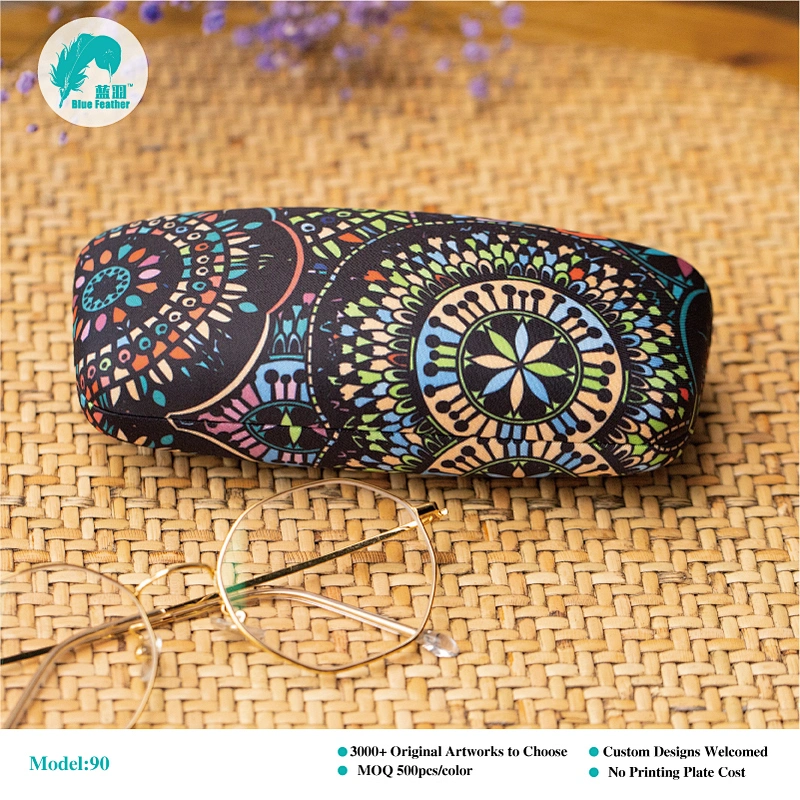 New butterfly color theme printing pu hard shell glasses case