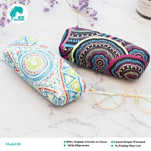 New butterfly color theme printing pu hard shell glasses case