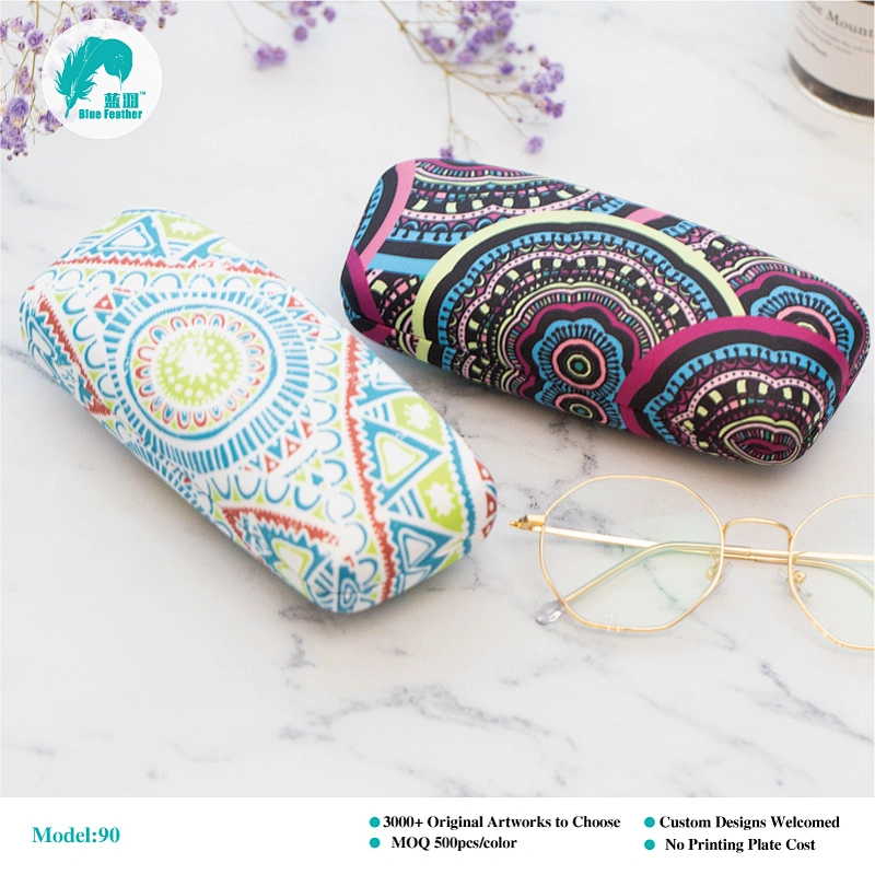 New butterfly color theme printing pu hard shell glasses case