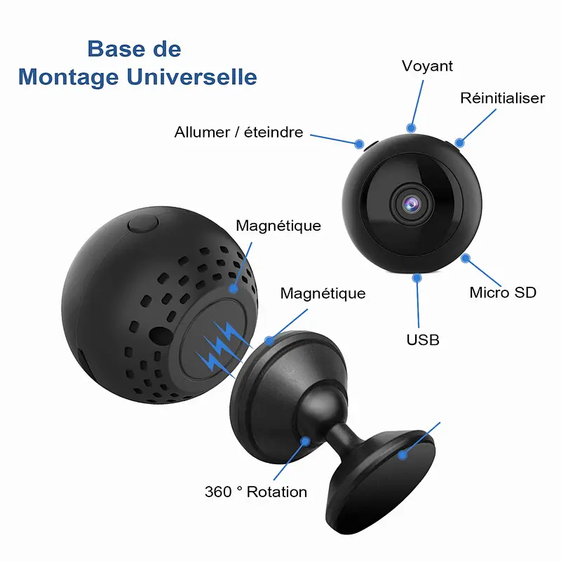 Mini Cameras WiFi HD Surveillance Camera Motion Detection IR Night Version 1080P / 720P / 640P / 320P Nanny Security Camera 160 ° Wide Angle Monitor for IOS / Android