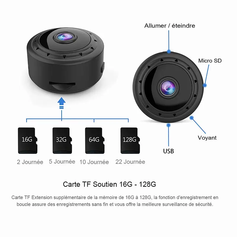 Mini Cameras WiFi HD Surveillance Camera Motion Detection IR Night Version 1080P / 720P / 640P / 320P Nanny Security Camera 160 ° Wide Angle Monitor for IOS / Android