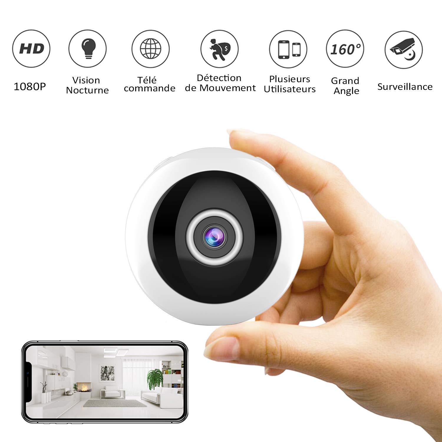 Mini Cameras WiFi HD Surveillance Camera Motion Detection IR Night Version 1080P / 720P / 640P / 320P Nanny Security Camera 160 ° Wide Angle Monitor for IOS / Android