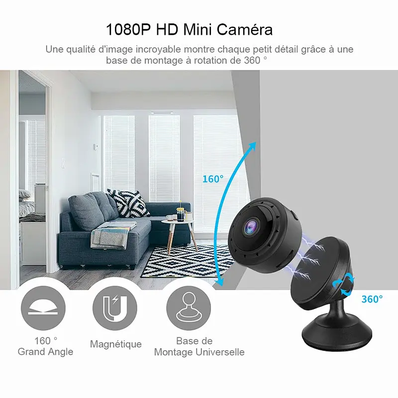 Mini Cameras WiFi HD Surveillance Camera Motion Detection IR Night Version 1080P / 720P / 640P / 320P Nanny Security Camera 160 ° Wide Angle Monitor for IOS / Android
