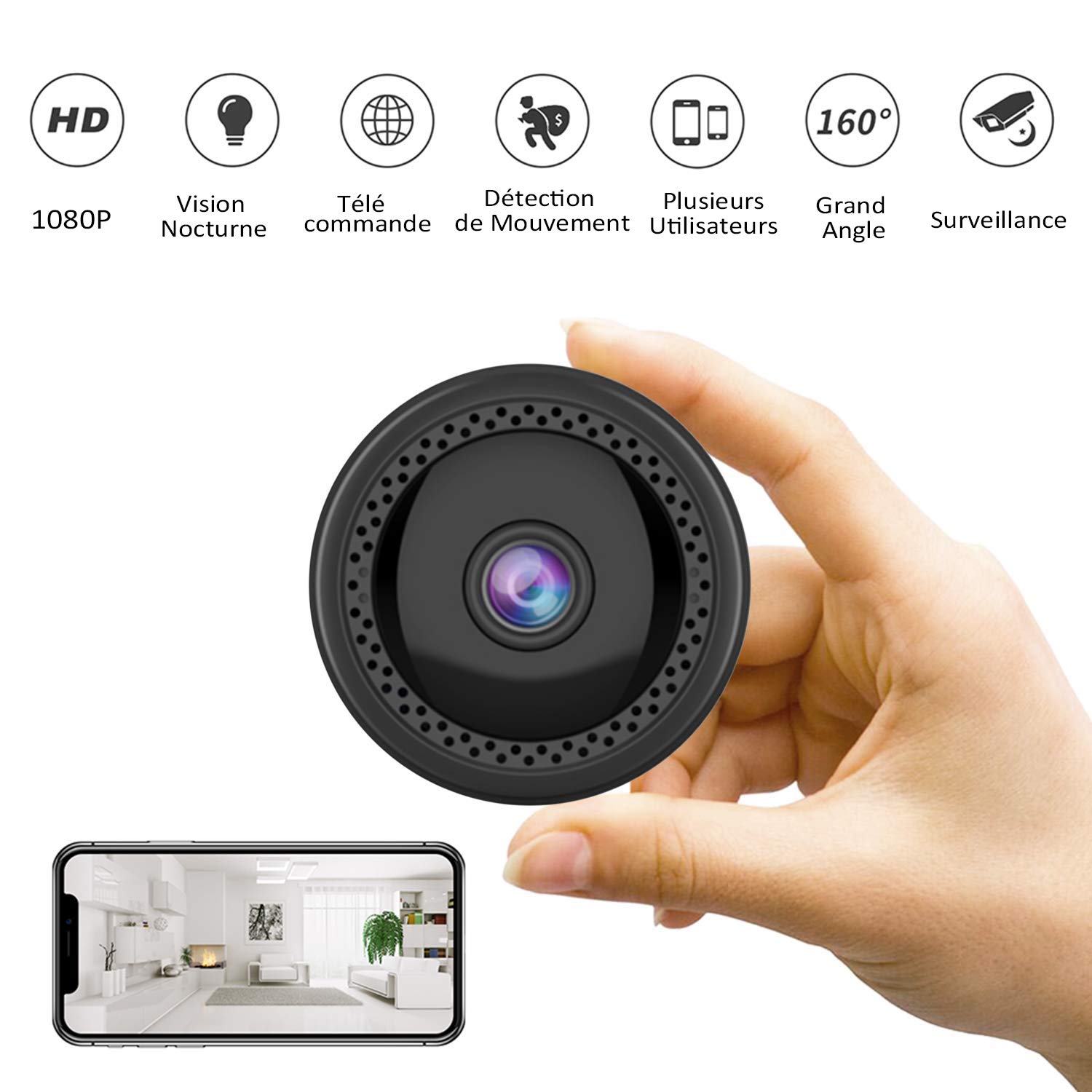 Mini Cameras WiFi HD Surveillance Camera Motion Detection IR Night Version 1080P / 720P / 640P / 320P Nanny Security Camera 160 ° Wide Angle Monitor for IOS / Android