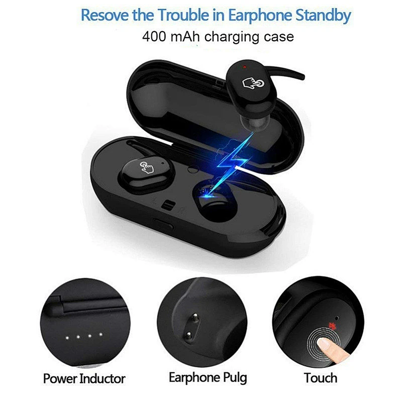 Standby Time 80 Hours Wireless Bluetooth Headset Handsfree Earphone