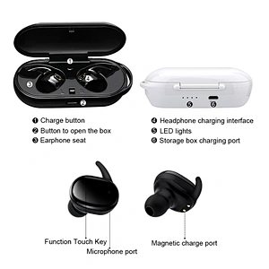 Standby Time 80 Hours Wireless Bluetooth Headset Handsfree Earphone