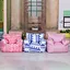 colorful printed bean bag sofa with arms for children