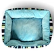strip printed cat bed with cushion