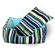 strip printed cat bed with cushion