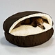 faux fur bean bag dog cave