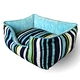 strip printed cat bed with cushion