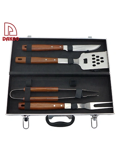  juego de herramientas de barbacoa de madera - DAKOO