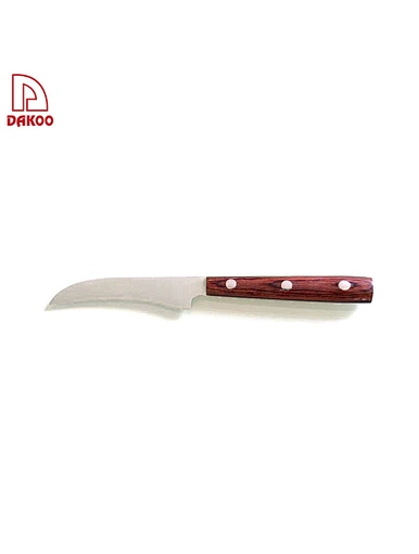 3.5'' Peeling Knife with Red Pakka Wooden Handle - DAKOO
