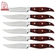 Red Pakka Wood Handle 6 Pcs 4.5" Steak Knife Set - DAKOO