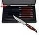 Red Pakka Wood Handle 6 Pcs 4.5" Steak Knife Set - DAKOO