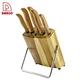 Hot Sale Rust-proof Beech Wood Handle 8Pcs Kitchen Knives - DAKOO