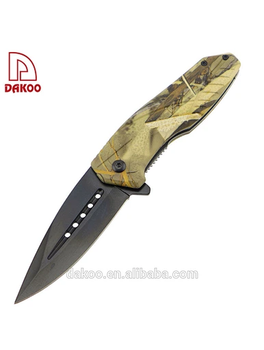 Pattern Coating Handle Folding Knife - DAKOO