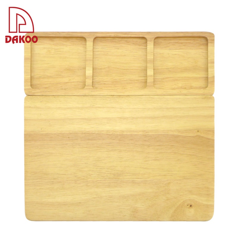 Multi-function Smooth Edge Rubber Wood Wooden Cutting Board