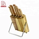 Beech Wood Handle Thin and Sharp Blade 8Pcs Kitchen Knives - DAKOO