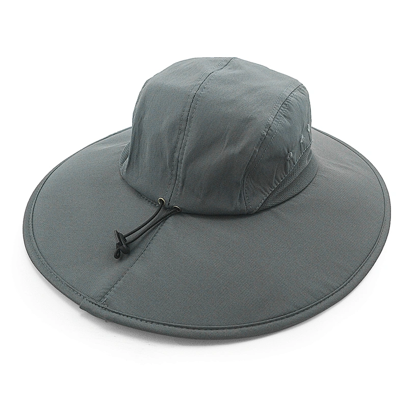 Deportes de moda Impresión de color plegable Logo en blanco Pesca en la selva de verano Sombrero de barril personalizado