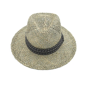 2020 Nuevo estilo de paja de hierba marina sombrero de panamá mujeres y hombres sombrero de sol de playa