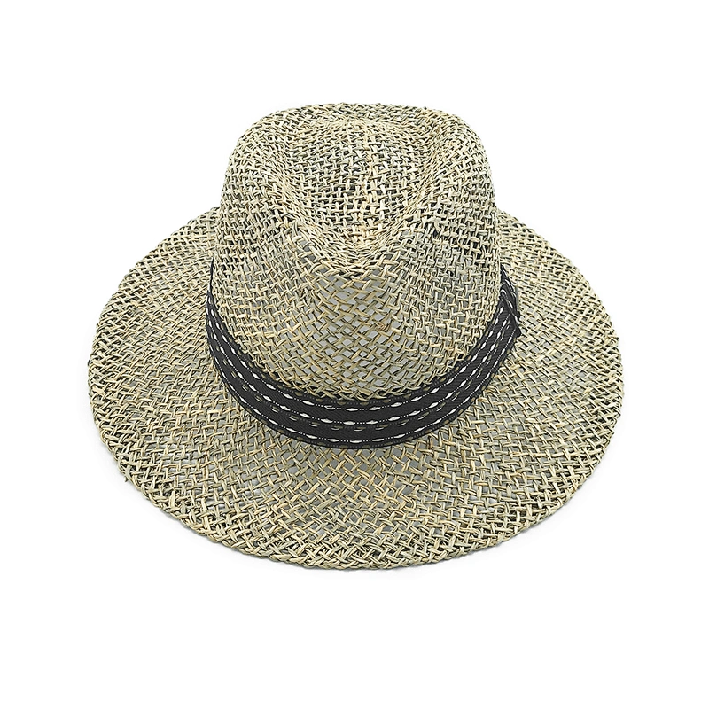 2020 Nuevo estilo de paja de hierba marina sombrero de panamá mujeres y hombres sombrero de sol de playa