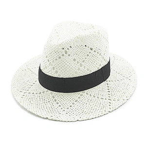 Verano de alta calidad de venta caliente de viaje papel común playa mujer sombrero de paja de Panamá