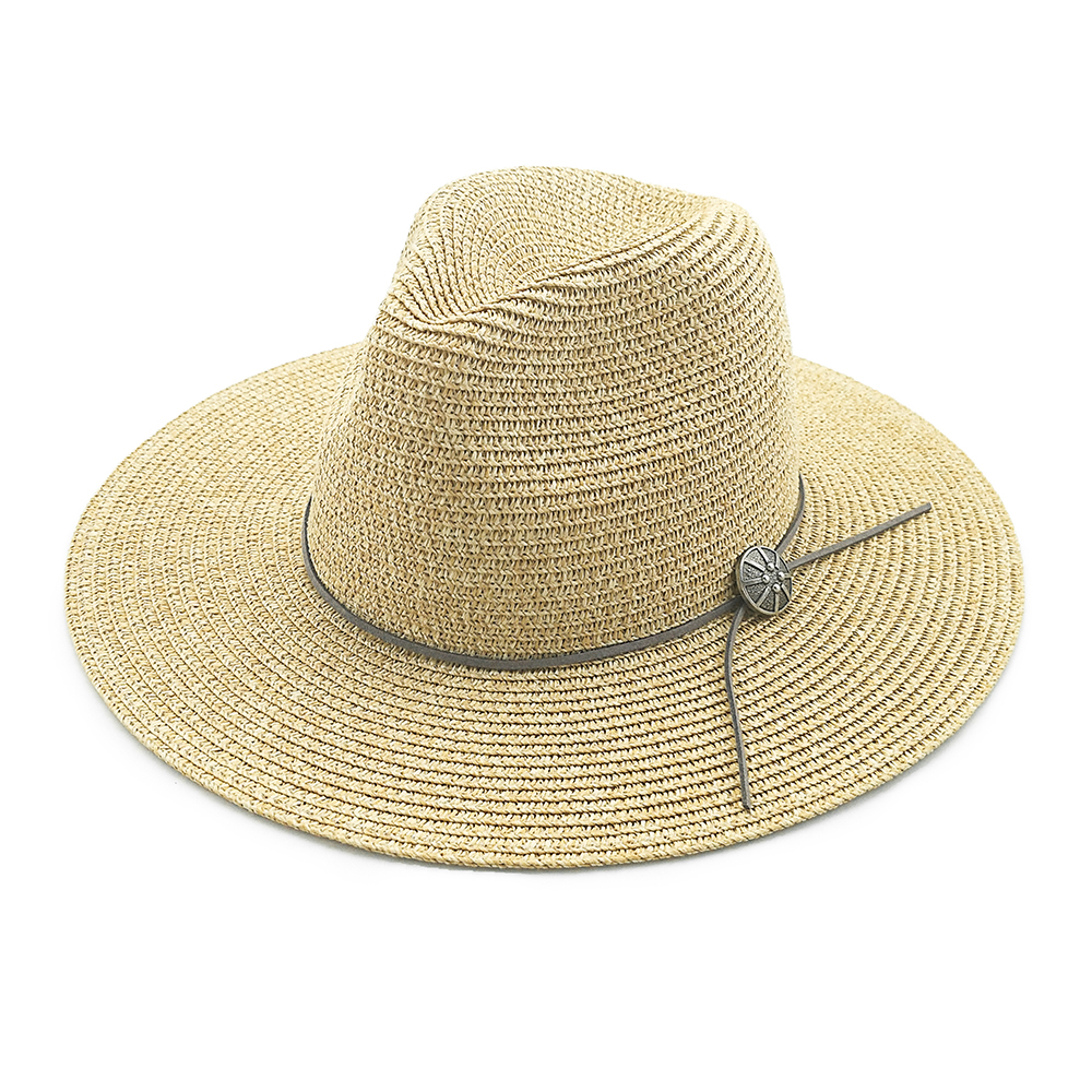Wholesale Custom Lady Raffia Paper Floppy Panama Summer Beach Sun Straw Hats For Women
