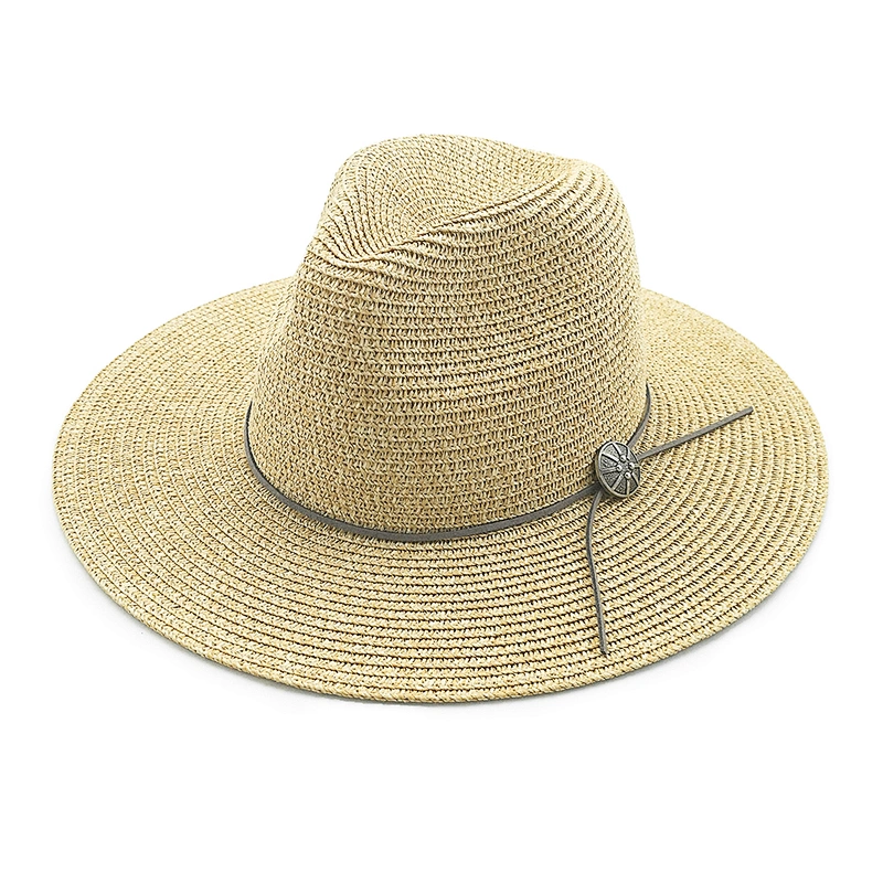 Wholesale Custom Lady Raffia Paper Floppy Panama Summer Beach Sun Straw Hats For Women