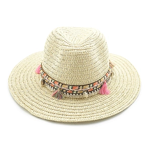 Cheap straw cowboy hat Outdoor Sun beach Hat paper panama straw hat for woman