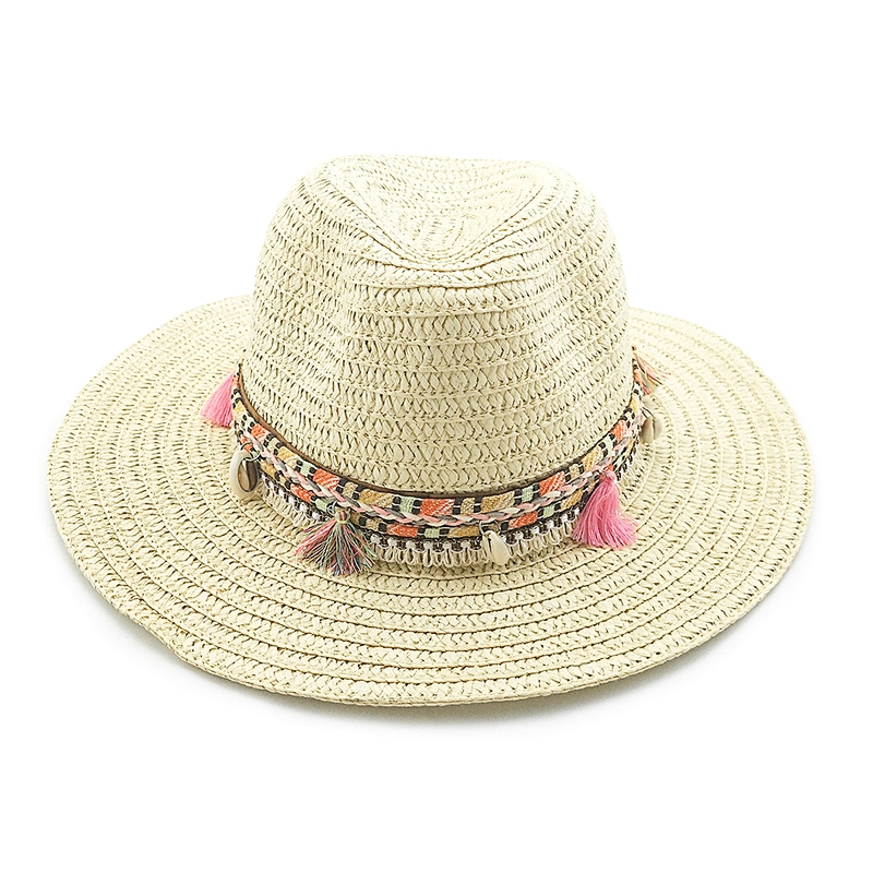 Cheap straw cowboy hat Outdoor Sun beach Hat paper panama straw hat for woman