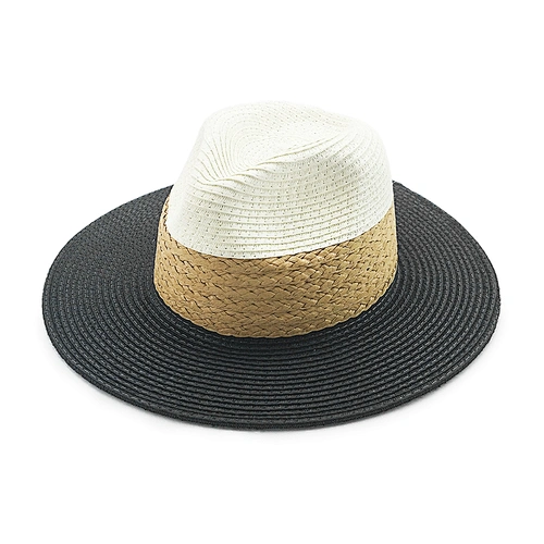Women and Men straw paper hat summer wide brim Panama women's Beach Sun foldable fedora hat