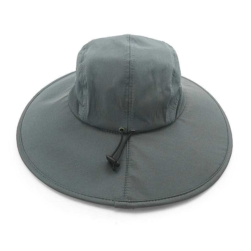 Deportes de moda Impresión de color plegable Logo en blanco Pesca en la selva de verano Sombrero de barril personalizado
