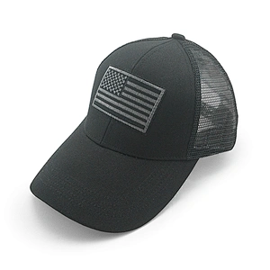 Professional custom made cotton twill 6 panel structured sports baseball cap and hat with American flag