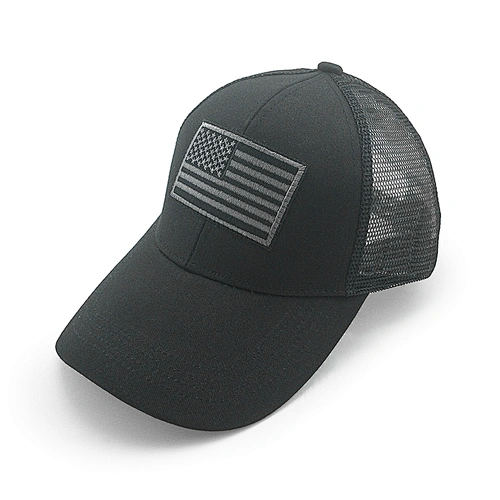 Professional custom made cotton twill 6 panel structured sports baseball cap and hat with American flag