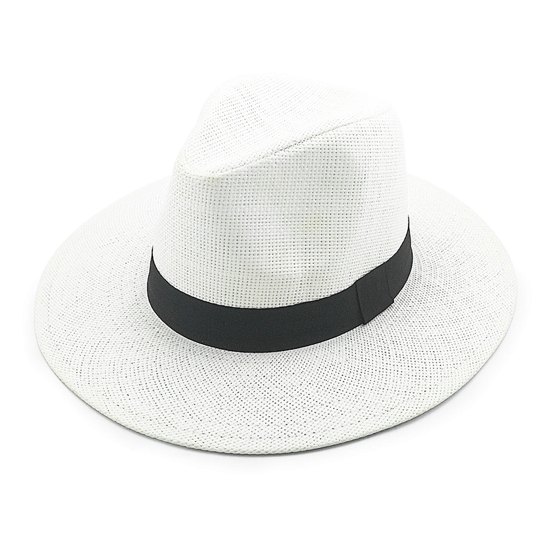 Sombrero de paja de Panamá Sombrero de paja de paja de seda ancha Sombrero de paja impreso