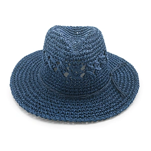 Hot selling fashion woven crochet cheap summer paper straw panama hat