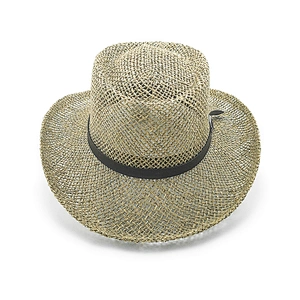 Hand Made Hot Sale Seagrass Golf Cowboy Hat With Leather band