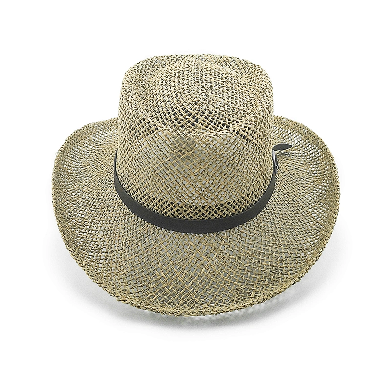 Hand Made Hot Sale Seagrass Golf Cowboy Hat With Leather band