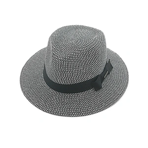 Wholesale high quality mix color fashion paper straw cheap panama hats for women and men