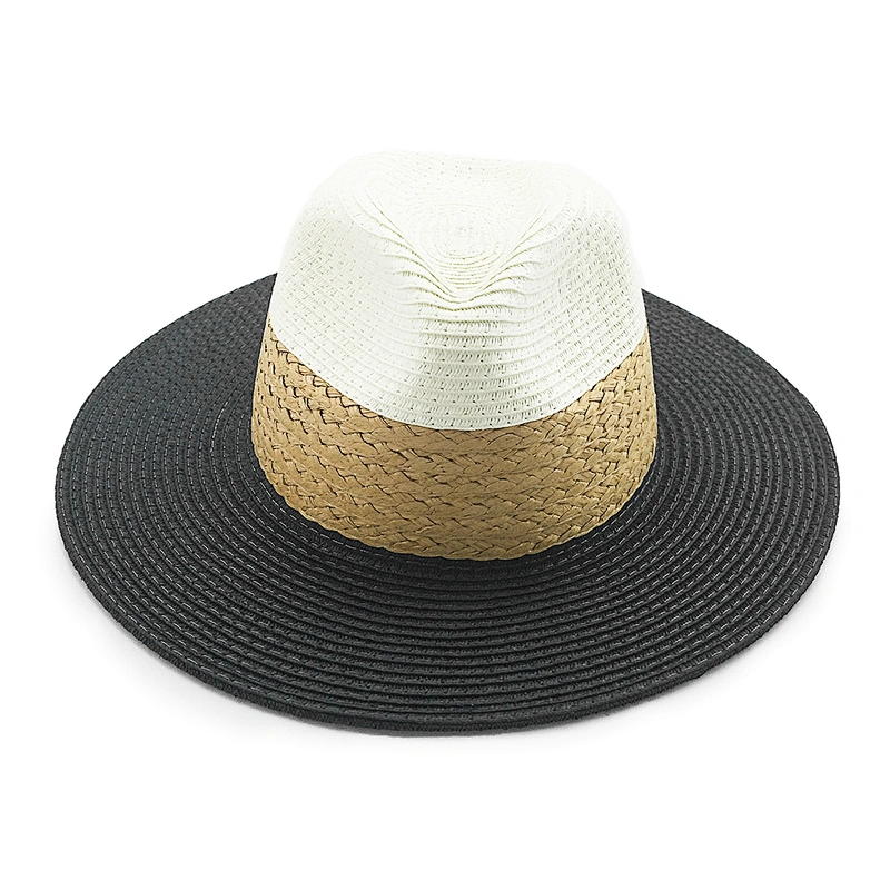 Women and Men straw paper hat summer wide brim Panama women's Beach Sun foldable fedora hat